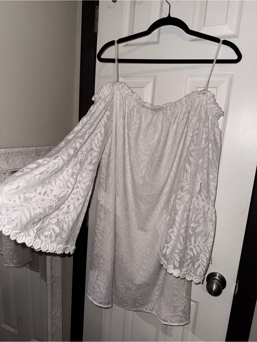 Lilly Pulitzer White Lace Off-Shoulder Mini Skirt